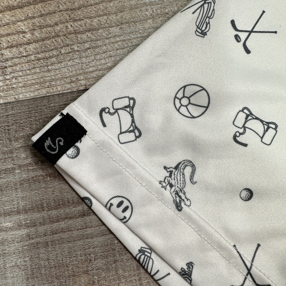 Swannies Chubbs Polo All Over Print Fog Navy Lightweight Stretch Men's Size S - Picture 4 of 12